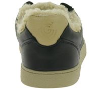 weiche GROUNDIES Barfußschuhe Universe Teddy Damen Low-Top Echtleder Sneaker mit TrueSense Sohle GND-110296-01 Schwarz