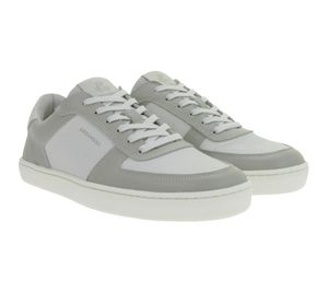 Baskets basses pour femme GROUNDIES Hamptons 2.0 en cuir véritable avec semelle TrueSense GND-110256-30 Blanc/Gris