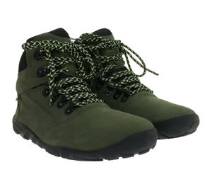 Bottes de randonnée minimalistes imperméables GROUNDIES Portland pour femme, en cuir véritable, avec semelle TrueSense, couleur verte, référence GND-110254-10