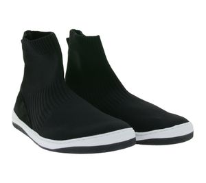 anpassende GROUNDIES Barfußschuhe Kobe Damen High-Top Sneaker mit TrueSense Sohle Schlupf-Schuhe GND-180261-01 Schwarz