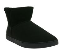 Bottines basses Groundies Cozy Boot Low pour femme, doublées, en cuir véritable avec semelle TrueSense®, noires (GND-120236-01)