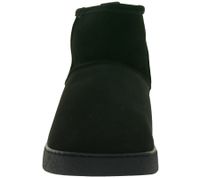 Bottines basses Groundies Cozy Boot Low pour femme, doublées, en cuir véritable avec semelle TrueSense®, noires (GND-120236-01)