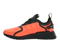 Sporty adidas NMD_V3 sneakers: sustainable running shoes for men and women with BOOST cushioning in orange/black, purple/black/green, or yellow/black