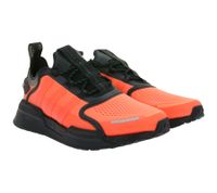 Sporty adidas NMD_V3 sneakers: sustainable running shoes for men and women with BOOST cushioning in orange/black, purple/black/green, or yellow/black