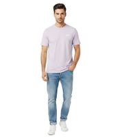 Camiseta de manga corta de algodón con cuello redondo para hombre, modelo 701222540 003, color morado, ideal para el verano.