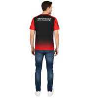 Maglietta sportiva girocollo da uomo Mahindra Racing Formula E, maglia sportiva sostenibile 701229002 001 Nero/Rosso