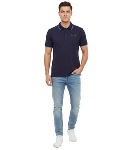 sportliches Formula E Herren Polo-Shirt Kurzarm-Shirt nachhaltiges Baumwoll-Shirt mit Formula E Logo 701223597 001 Navy-Blau