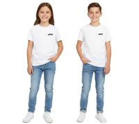 Fashionable Formula E Racing Division Kids' Short-Sleeve Cotton T-Shirt with Cartoon Print, 160 g/m², 701226975 001, White