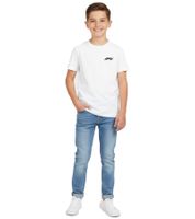 Fashionable Formula E Racing Division Kids' Short-Sleeve Cotton T-Shirt with Cartoon Print, 160 g/m², 701226975 001, White
