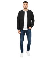 Maglione da uomo moderno in maglia, girocollo, cardigan a maglia grossa R-13337 nero