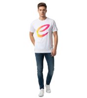farbenfrohes Formula E Herren T-Shirt Baumwoll-Shirt mit buntem Formula E Logo Sommer-Shirt 701223579 002 Weiß/Pink/Gelb
