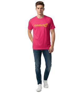 farbenfrohes Formula E Herren T-Shirt Baumwoll-Shirt mit buntem Formula E Logo Sommer-Shirt 701223583 001 Pink/Gelb