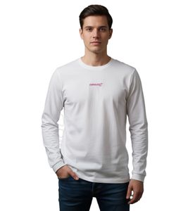 praktisches Formula E Herren T-Shirt Baumwoll-Shirt mit buntem Change Accelerated Schriftzug Longsleeve 701223588 001 Weiß/Pink