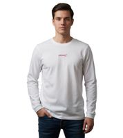 praktisches Formula E Herren T-Shirt Baumwoll-Shirt mit buntem Change Accelerated Schriftzug Longsleeve 701223588 001 Weiß/Pink