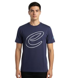 Elegante camiseta de Fórmula E para hombre, de algodón con logo de Fórmula E, ideal para el verano, estilo automovilístico, 701223589 001, azul marino