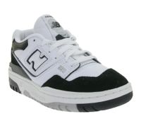 New Balance 550 Damen und Kinder Sneaker Echtleder-Schuhe mit Ortholite-Innensohle Retro-Schuhe GSB550CA Weiß/Schwarz