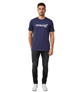klassisches Formula E Herren T-Shirt nachhaltiges Baumwoll-Shirt mit Formula E Logo Sommer-Shirt Motorsport 701224451 001 Blau