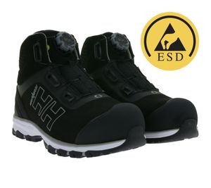 Scarpe antinfortunistiche da donna Helly Hansen Chelsea Evolution Mid Boa S3 impermeabili con Ortholite e membrana Helly Tech®, calzata ampia, classe di protezione S3, 78269_930, nero/grigio