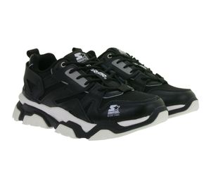 extravagante STARTER Boise Herren Sneaker mit Echtleder Retro Turn-Schuhe im 90er Style SMB101321 300 Schwarz/Weiß