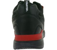 zeitlose STARTER Brandon Herren Sneaker mit beschichtetem Echtleder Retro Turn-Schuhe SMN105321 200 Schwarz