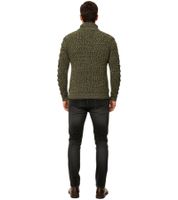 Stylischer Herren Strick-Pullover mit gestrickten Schlitzen am Ärmel Sweater 13328 Gelb