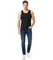 Prohibited Men's Tank Top Cotton Shirt Basic Top Crew Neck Tank Top Undershirt PB1201 Black