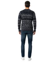 Stilvoller und hochwertiger melierter Strickpullover für einen modernen und vielseitigen Alltagslook 6245 Marine 