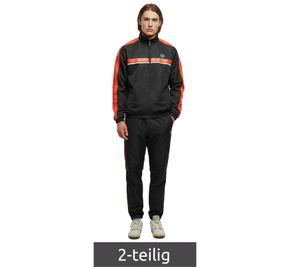 Completo sportivo da uomo Sergio Tacchini Agave 2 pezzi, completo sportivo alla moda, tuta fitness 41533 Nero/Arancione