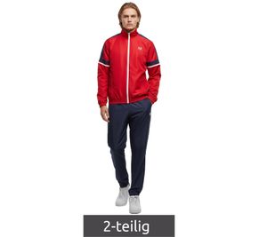 2-teiliger Sergio Tacchini Cryo Herren Trainings-Anzug trendiger Sport-Anzug Fitness-Anzug 41532 Blau/Rot