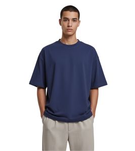 Prohibited Savile Row Team Men's T-Shirt, Cotton Shirt with Eye-Catching Back Print, Short Sleeve, Oversized Fit, PC-006-042, Navy