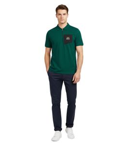 Polo homme Aston Martin Aramco Formule 1, coton bio, manches courtes, poche poitrine, vert (701228858 002)