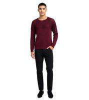 Moderner bequemer Herren-Feinstrick-Sweater mit strukturierter Brustpartie und stilvollem Look 6250 Weinrot