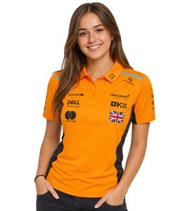 McLaren Formula 1 Lando Norris F1 Team Damen Polo-Shirt mit Sponsorenlogos Kurzarm-Shirt Sport-Shirt TF5318 Orange