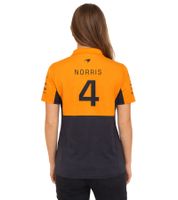 Formula 1 McLaren Lando Norris F1 Team Women's Polo Shirt with Sponsor Logos, Short Sleeve, Sports Shirt TF5318 Orange