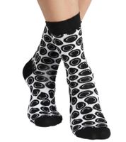 4 Pairs of Happy Black & White Men's Cotton Socks, Everyday Socks in Gift Box XBLW09-9300 Black/White