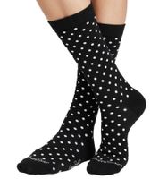 4 Pairs of Happy Black & White Men's Cotton Socks, Everyday Socks in Gift Box XBLW09-9300 Black/White