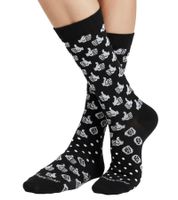 4 Pairs of Happy Black & White Men's Cotton Socks, Everyday Socks in Gift Box XBLW09-9300 Black/White