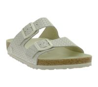 komfortable BIRKENSTOCK Arizona Woven Damen Echtleder-Pantoletten Made in Germany Sommer-Latschen normale Breite 1029172 Beige