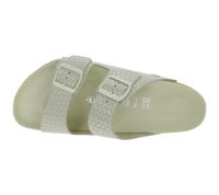 komfortable BIRKENSTOCK Arizona Woven Damen Echtleder-Pantoletten Made in Germany Sommer-Latschen normale Breite 1029172 Beige