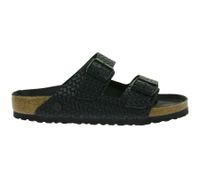 komfortable BIRKENSTOCK Arizona Woven Damen Echtleder-Pantoletten Made in Germany Sommer-Latschen normale Breite 1029133 Schwarz