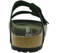 komfortable BIRKENSTOCK Arizona Woven Damen Echtleder-Pantoletten Made in Germany Sommer-Latschen normale Breite 1029133 Schwarz