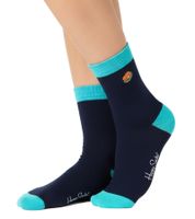 3 Pairs of Happy Socks Junk Food Women's Cotton Socks with Food Motifs Everyday Socks in Gift Box XJUN08-0100 Blue/Green/Multicolor