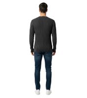 Moderner schlank geschnittener Herren Feinstrickpullover mit V-Ausschnitt 3174 Schwarz