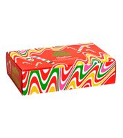 4 Paar Happy Socks Psychedelic Candy Cane Herren Baumwoll-Socken mit weihnachtlichem-Print Alltags-Strümpfe in Geschenk-Box XSAN09-0100 Bunt