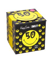 3 Paar Happy Socks Collector's Edition Unisex Baumwoll-Socken Sparpack mit Smiley-Print Alltags-Strümpfe in Geschenk-Box XATSMI08-9300 Bunt