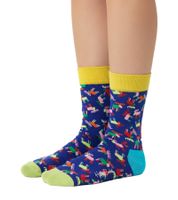 Confezione regalo da 3 paia di calzini da donna Happy Socks Swedish Edition in cotone, modello Everyday Socks, XSWE08-6700, blu/nero