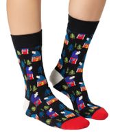 Confezione regalo da 3 paia di calzini da donna Happy Socks Swedish Edition in cotone, modello Everyday Socks, XSWE08-6700, blu/nero