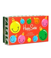 3 Pairs of Happy Socks Time for Holiday Men's Cotton Socks with Christmas Print - Value Pack - Everyday Socks in Gift Box XTFH08-4300 Red/Black