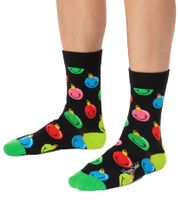 3 Pairs of Happy Socks Time for Holiday Men's Cotton Socks with Christmas Print - Value Pack - Everyday Socks in Gift Box XTFH08-4300 Red/Black
