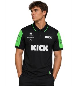 Polo da uomo KICK SAUBER Formula 1 2025 colorata, maglietta estiva Formula 1 in cotone, 701234914 001 Nero/Verde